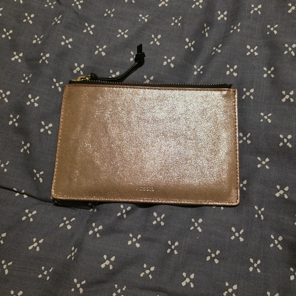 Fossil Rose Gold Shimmer Pouch